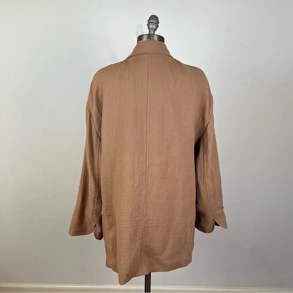 Madewell Cotton-Linen Relaxed Larsen Blazer in Faded Earth